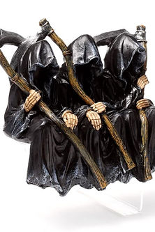 The Reaper of Death Seated on a Bench