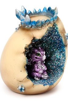 Elements Baby Dragon Crystal Egg Cave Tea Light Holder