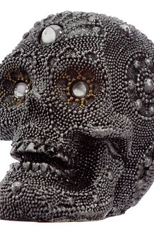 Silver Beaded Skull Head