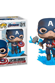 POP figure Marvel Avengers Endgame Captain America with Broken Shield & Mjolnir